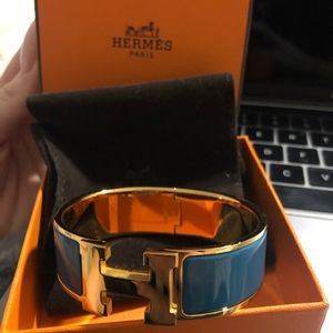 Authentic Hermès Clic Clac H Bracelet - Blue PM